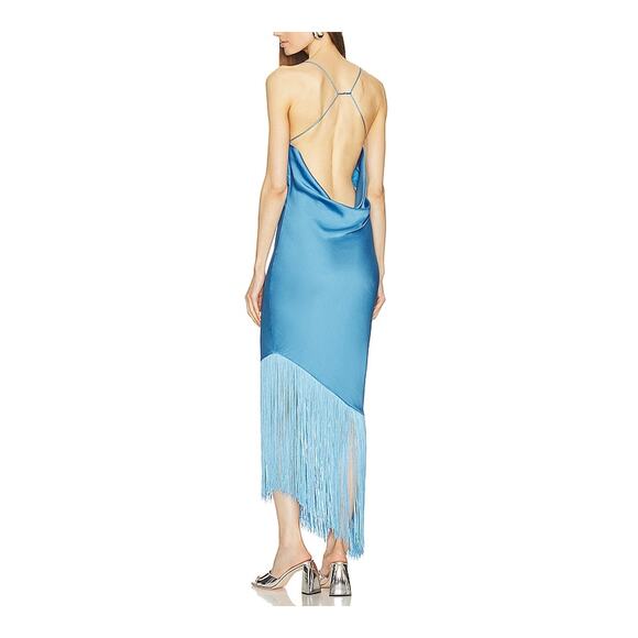 Saylor 'Haverine' Blue Polyester Fringe Maxi Dress Size S - Picture 1 of 4